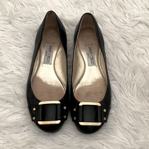 Jimmy Choo flats, size 37 1/2, black